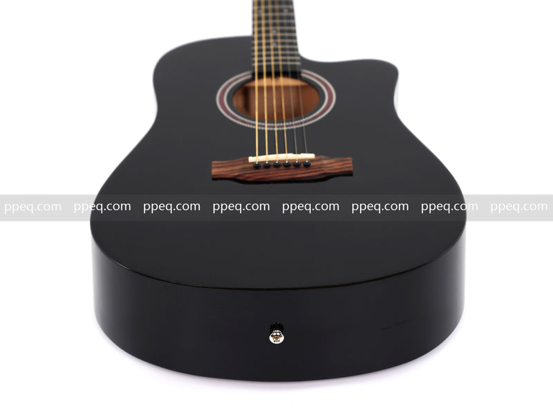 41-inch All Mahogany - All Black Glossy Finish Acoustic Guitar (JY-D4001-B)