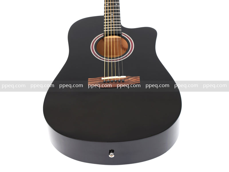 41-inch All Mahogany - All Black Glossy Finish Acoustic Guitar (JY-D4001-B)