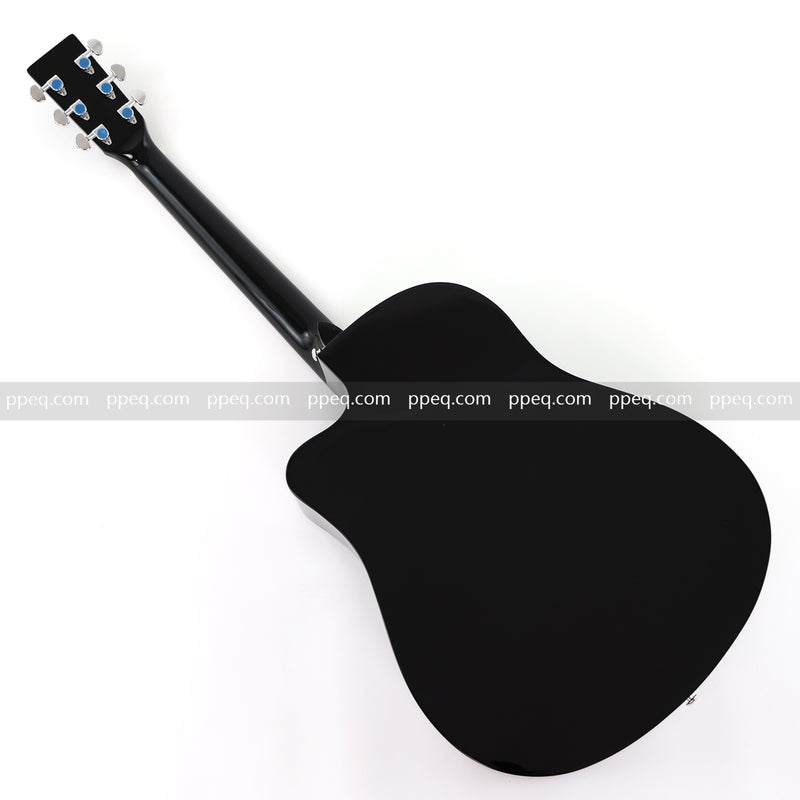 41-inch All Mahogany - All Black Glossy Finish Acoustic Guitar (JY-D4001-B)