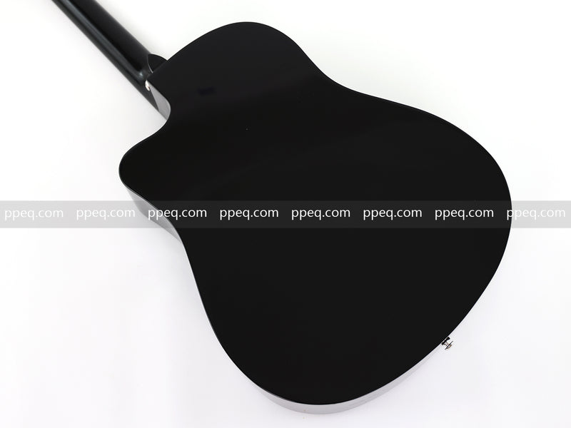 41-inch All Mahogany - All Black Glossy Finish Acoustic Guitar (JY-D4001-B)