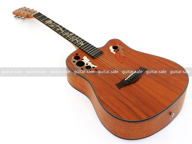 41 Inch Cutaway All Mahogany Body Acoustic Guitar with Satin Finish (TY-027)