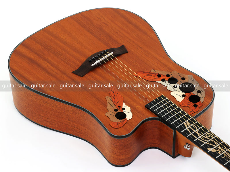 41 Inch Cutaway All Mahogany Body Acoustic Guitar with Satin Finish (TY-027)
