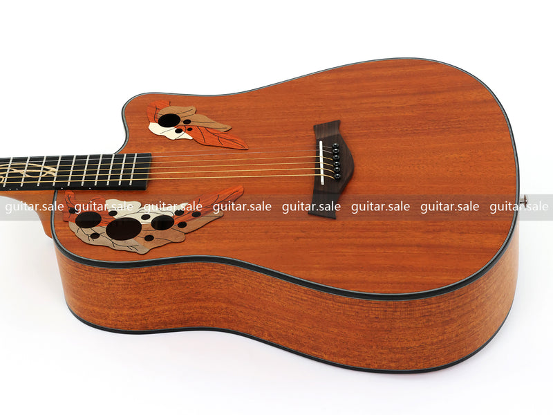 41 Inch Cutaway All Mahogany Body Acoustic Guitar with Satin Finish (TY-027)