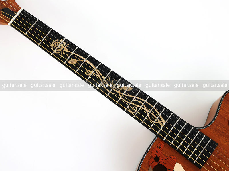 41 Inch Cutaway All Mahogany Body Acoustic Guitar with Satin Finish (TY-027)