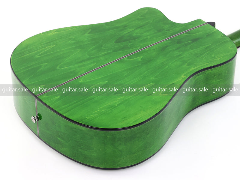 41 Inch Dreadnought Cutaway Acoustic Guitar with Washed Green Gloss Finish (TY-044)