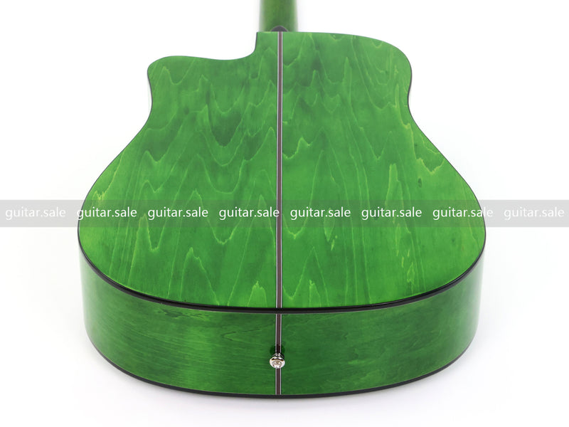 41 Inch Dreadnought Cutaway Acoustic Guitar with Washed Green Gloss Finish (TY-044)