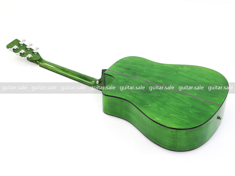 41 Inch Dreadnought Cutaway Acoustic Guitar with Washed Green Gloss Finish (TY-044)