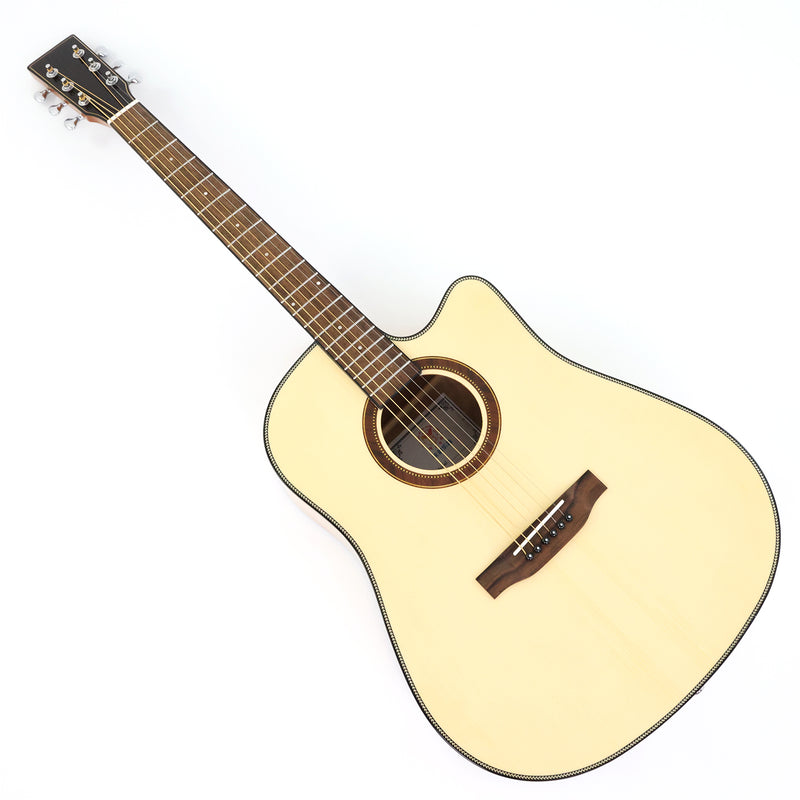 41 Inch Dreadnought Cutaway Solid Spruce Top Acoustic Guitar with Gloss Finish (TY-042)