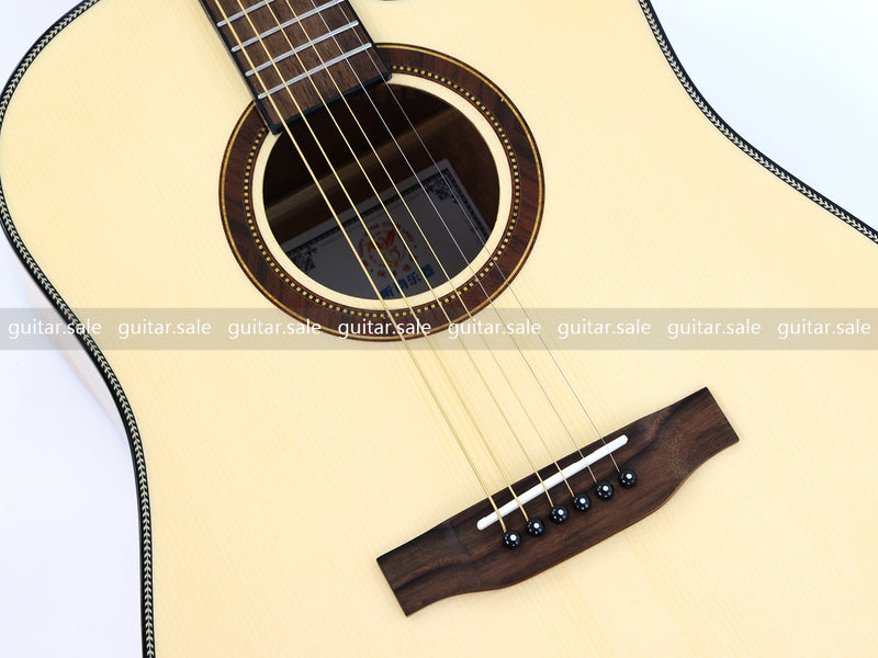 41 Inch Dreadnought Cutaway Solid Spruce Top Acoustic Guitar with Gloss Finish (TY-042)