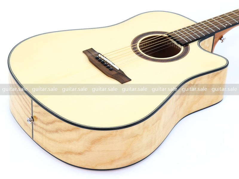 41 Inch Dreadnought Cutaway Solid Spruce Top Acoustic Guitar with Gloss Finish (TY-042)