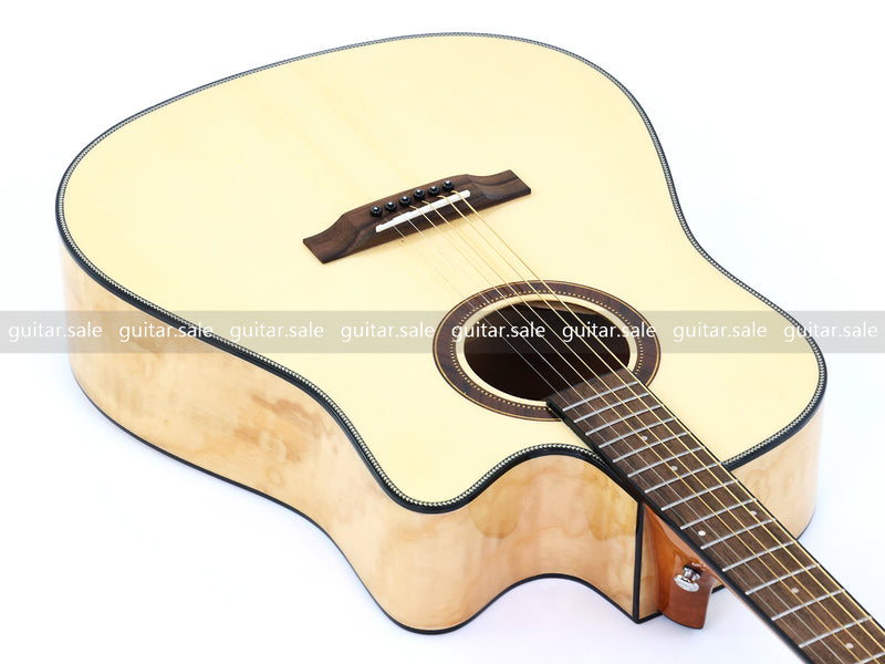 41 Inch Dreadnought Cutaway Solid Spruce Top Acoustic Guitar with Gloss Finish (TY-042)