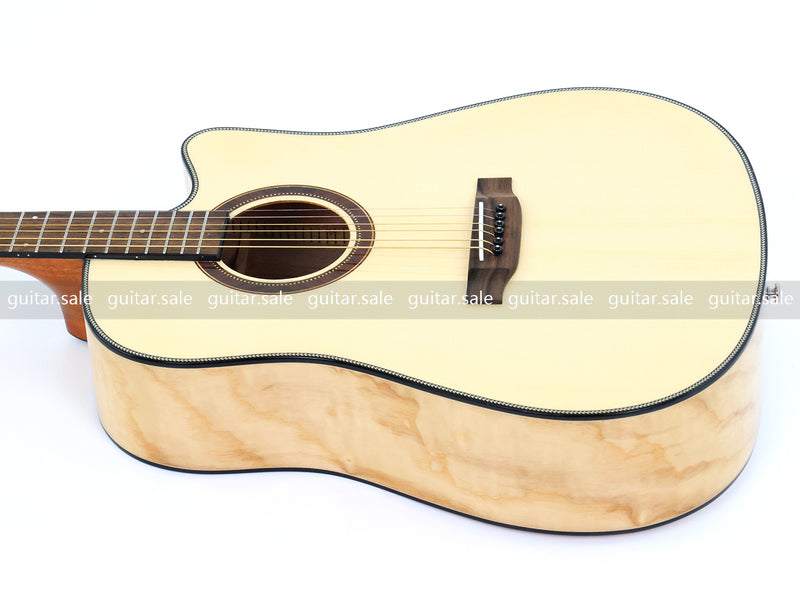 41 Inch Dreadnought Cutaway Solid Spruce Top Acoustic Guitar with Gloss Finish (TY-042)