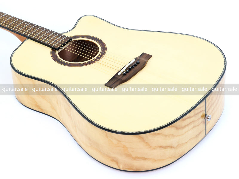 41 Inch Dreadnought Cutaway Solid Spruce Top Acoustic Guitar with Gloss Finish (TY-042)
