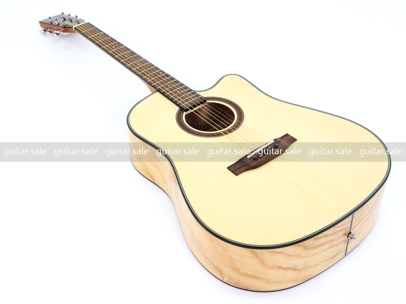 41 Inch Dreadnought Cutaway Solid Spruce Top Acoustic Guitar with Gloss Finish (TY-042)