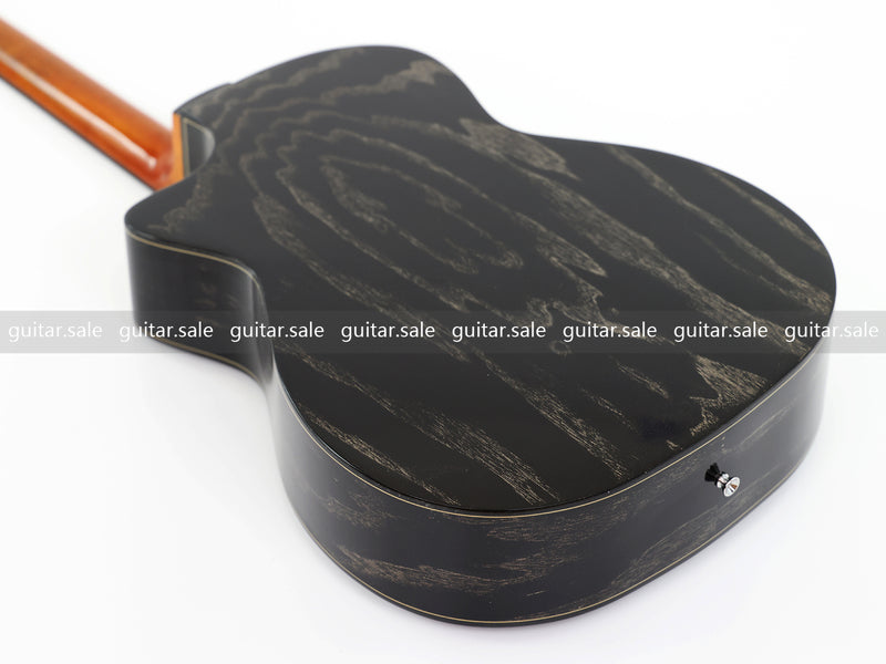 41 Inch GA Cutaway Acoustic Guitar with Black Gold Flake Gloss Finish (PMG-016)