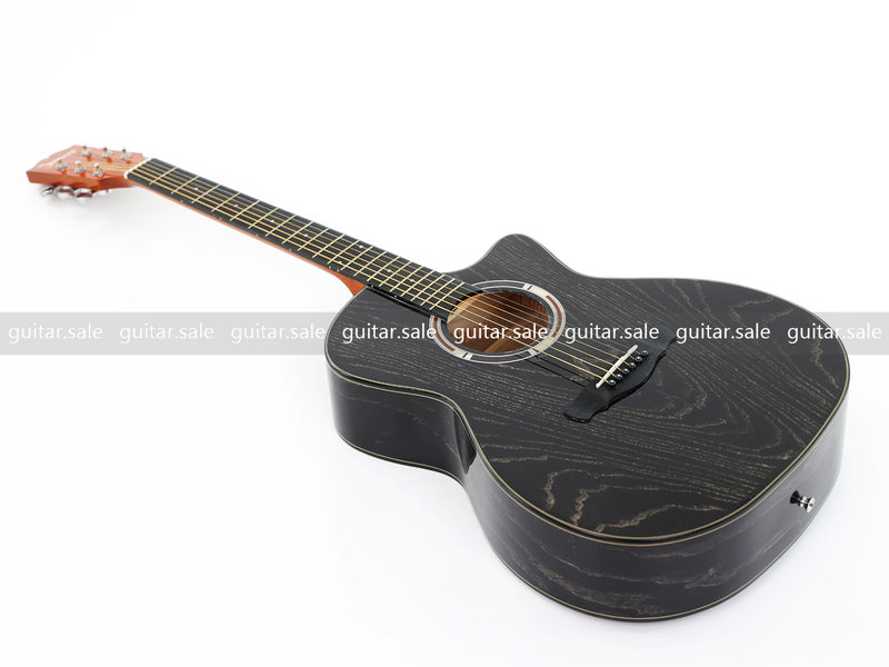 41 Inch GA Cutaway Acoustic Guitar with Black Gold Flake Gloss Finish (PMG-016)