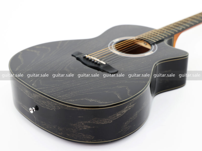 41 Inch GA Cutaway Acoustic Guitar with Black Gold Flake Gloss Finish (PMG-016)