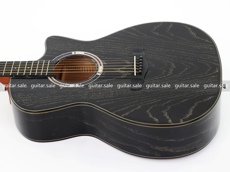 41 Inch GA Cutaway Acoustic Guitar with Black Gold Flake Gloss Finish (PMG-016)