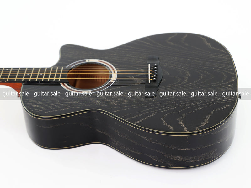 41 Inch GA Cutaway Acoustic Guitar with Black Gold Flake Gloss Finish (PMG-016)