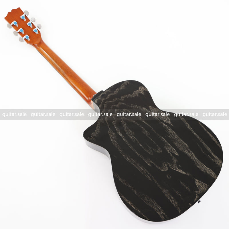 41 Inch GA Cutaway Acoustic Guitar with Black Gold Flake Gloss Finish (PMG-016)