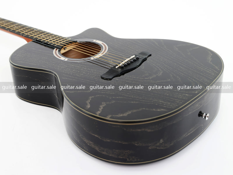 41 Inch GA Cutaway Acoustic Guitar with Black Gold Flake Gloss Finish (PMG-016)