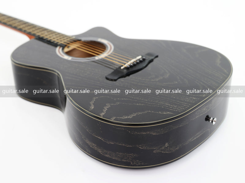 41 Inch GA Cutaway Acoustic Guitar with Black Gold Flake Gloss Finish (PMG-016)