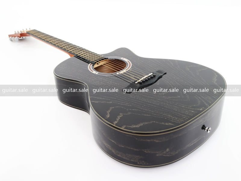 41 Inch GA Cutaway Acoustic Guitar with Black Gold Flake Gloss Finish (PMG-016)