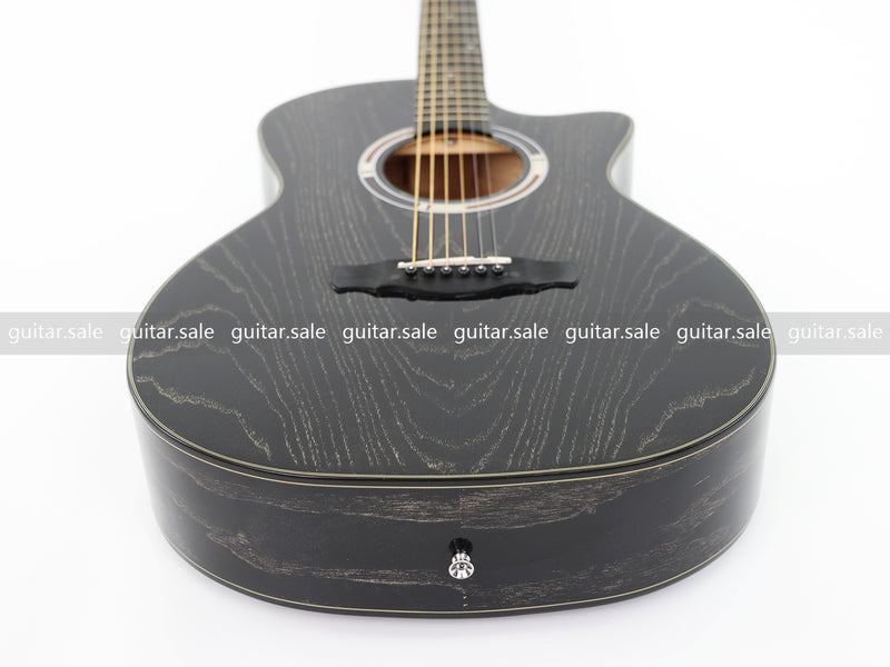 41 Inch GA Cutaway Acoustic Guitar with Black Gold Flake Gloss Finish (PMG-016)