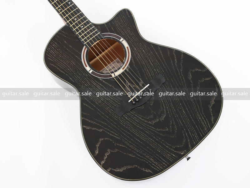41 Inch GA Cutaway Acoustic Guitar with Black Gold Flake Gloss Finish (PMG-016)
