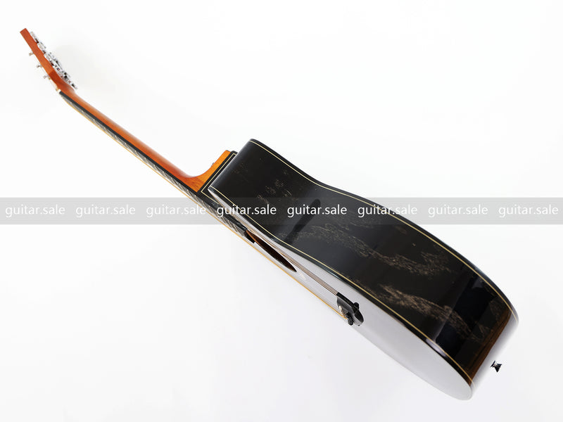 41 Inch GA Cutaway Acoustic Guitar with Black Gold Flake Gloss Finish (PMG-016)