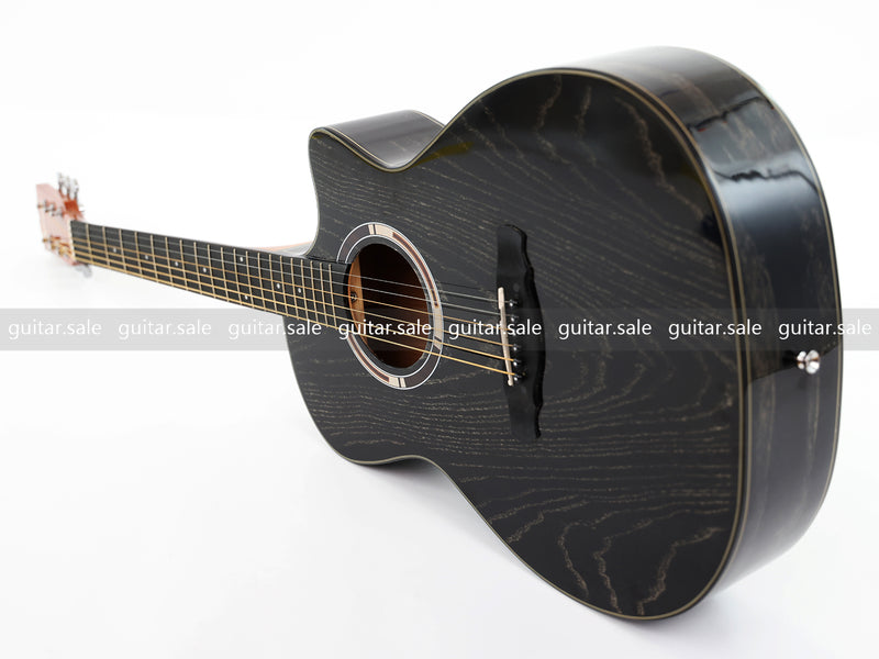 41 Inch GA Cutaway Acoustic Guitar with Black Gold Flake Gloss Finish (PMG-016)