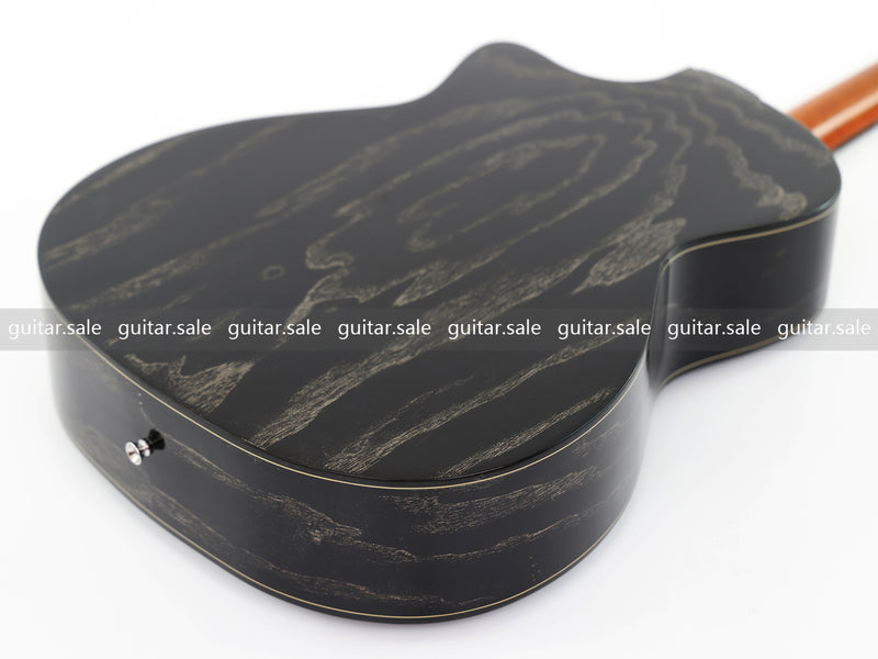 41 Inch GA Cutaway Acoustic Guitar with Black Gold Flake Gloss Finish (PMG-016)