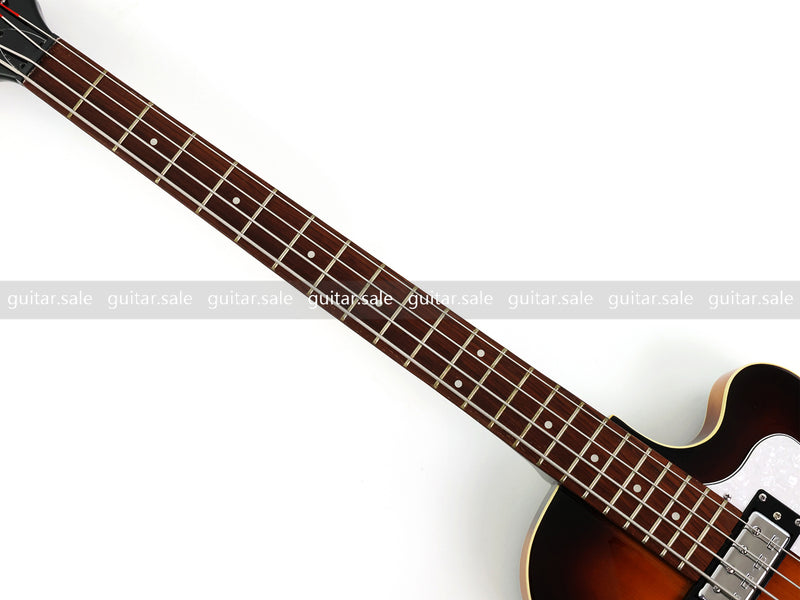4 String 30 inch Short Scale Semi Hollow Sunburst Electric Bass Guitar(PHF-129)