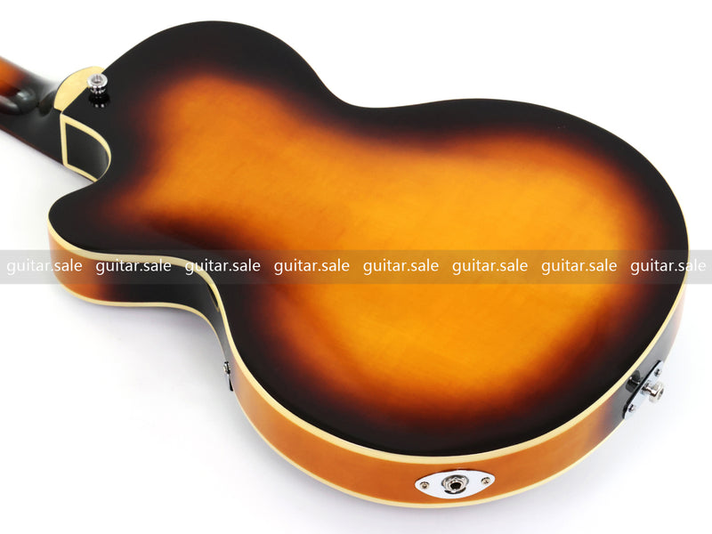 4 String 30 inch Short Scale Semi Hollow Sunburst Electric Bass Guitar(PHF-129)