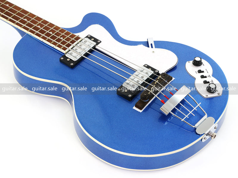 4 String LP Style Glossy Metallic Blue Electric Bass Guitar (PHY-101)