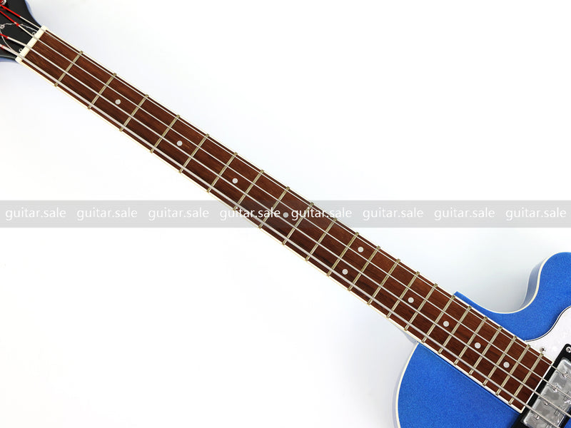 4 String LP Style Glossy Metallic Blue Electric Bass Guitar (PHY-101)