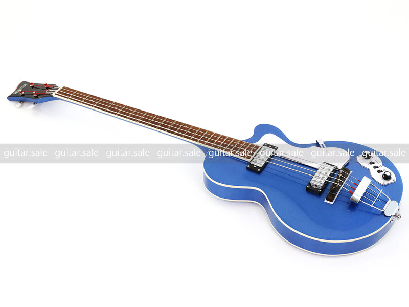 4 String LP Style Glossy Metallic Blue Electric Bass Guitar (PHY-101)