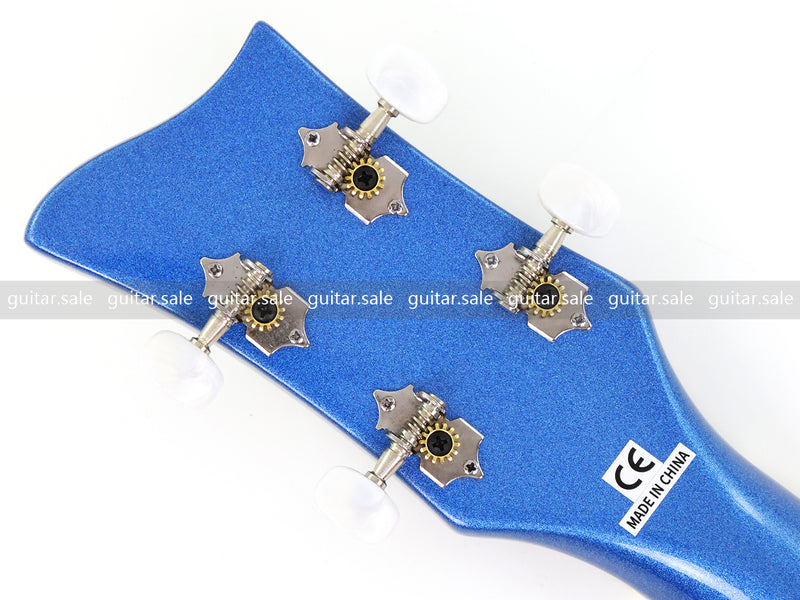 4 String LP Style Glossy Metallic Blue Electric Bass Guitar (PHY-101)