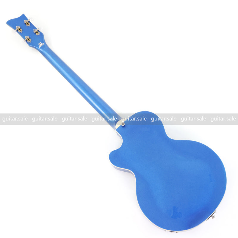4 String LP Style Glossy Metallic Blue Electric Bass Guitar (PHY-101)