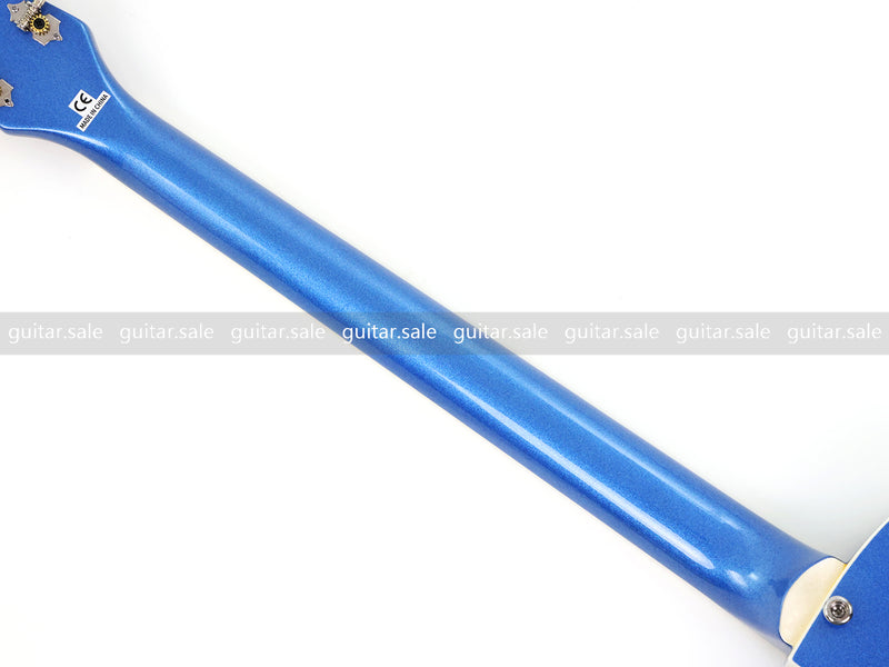 4 String LP Style Glossy Metallic Blue Electric Bass Guitar (PHY-101)