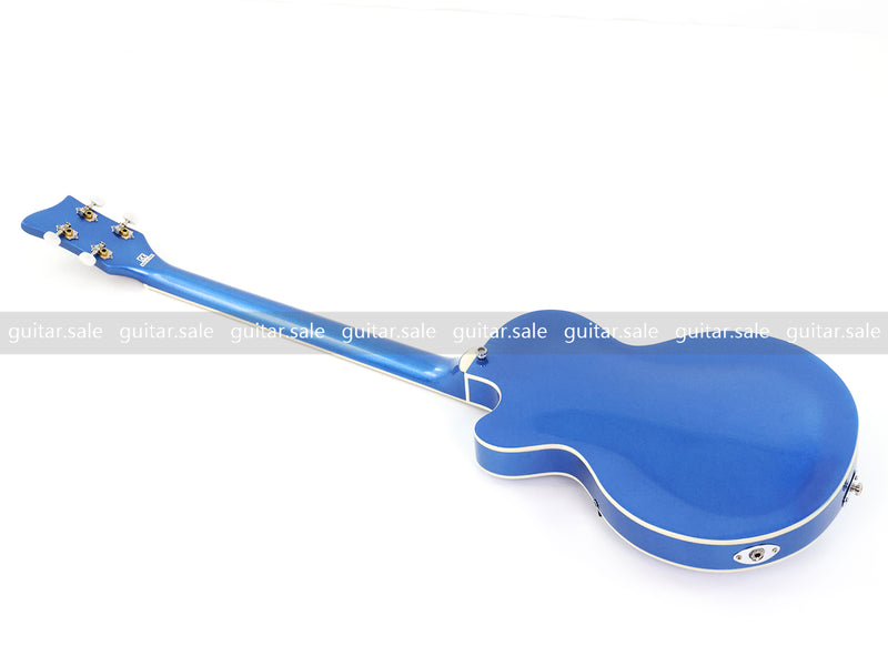4 String LP Style Glossy Metallic Blue Electric Bass Guitar (PHY-101)