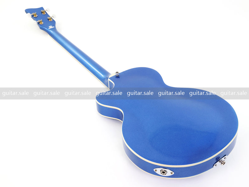 4 String LP Style Glossy Metallic Blue Electric Bass Guitar (PHY-101)