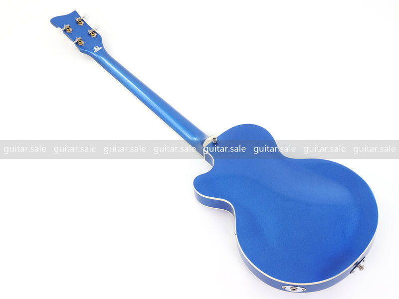 4 String LP Style Glossy Metallic Blue Electric Bass Guitar (PHY-101)