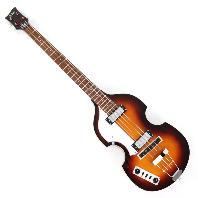 4 String Left Hand Vintage Violin-Shaped Semi Hollow Electric Bass Guitar (PNY-012)