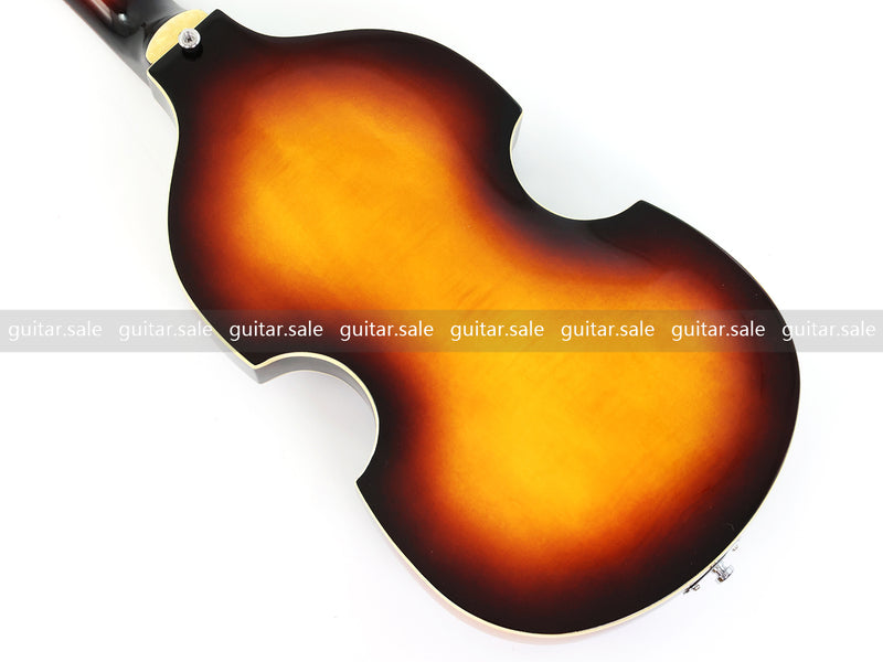 4 String Left Hand Vintage Violin-Shaped Semi Hollow Electric Bass Guitar (PNY-012)