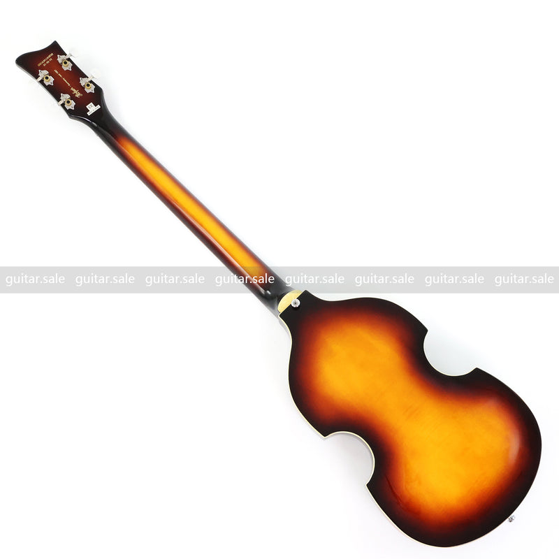 4 String Left Hand Vintage Violin-Shaped Semi Hollow Electric Bass Guitar (PNY-012)