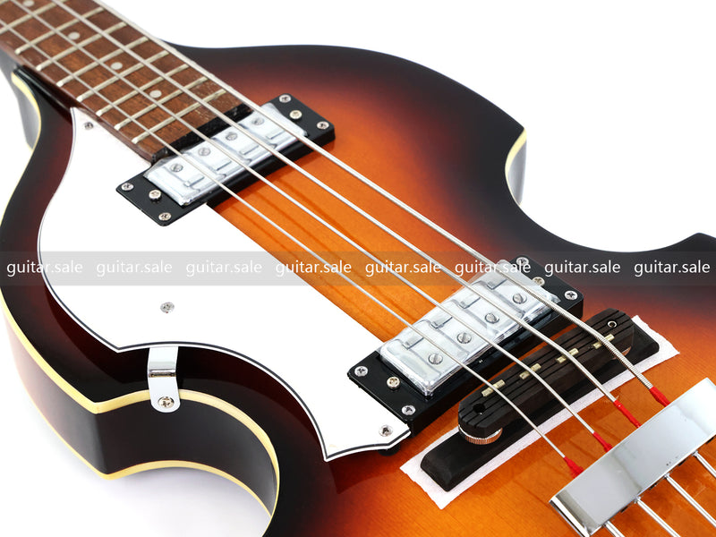 4 String Left Hand Vintage Violin-Shaped Semi Hollow Electric Bass Guitar (PNY-012)
