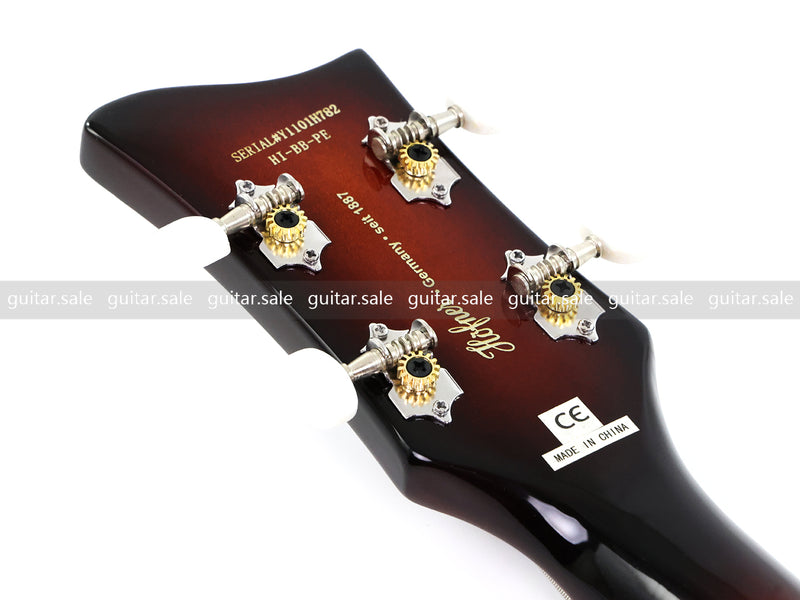 4 String Left Hand Vintage Violin-Shaped Semi Hollow Electric Bass Guitar (PNY-012)
