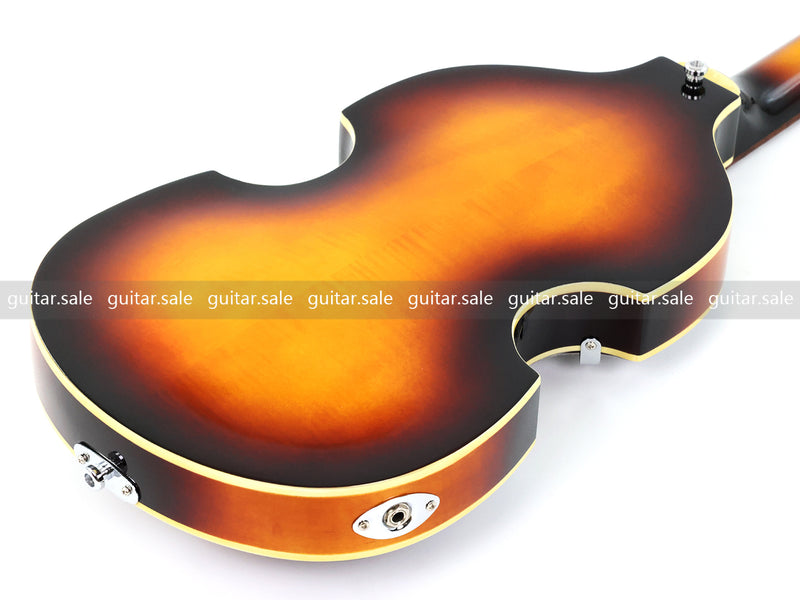 4 String Left Hand Vintage Violin-Shaped Semi Hollow Electric Bass Guitar (PNY-012)