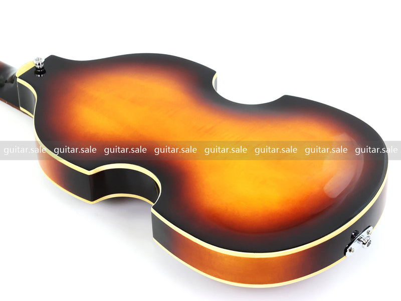 4 String Left Hand Vintage Violin-Shaped Semi Hollow Electric Bass Guitar (PNY-012)